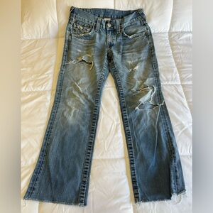 True Religion Distressed Blue Jeans